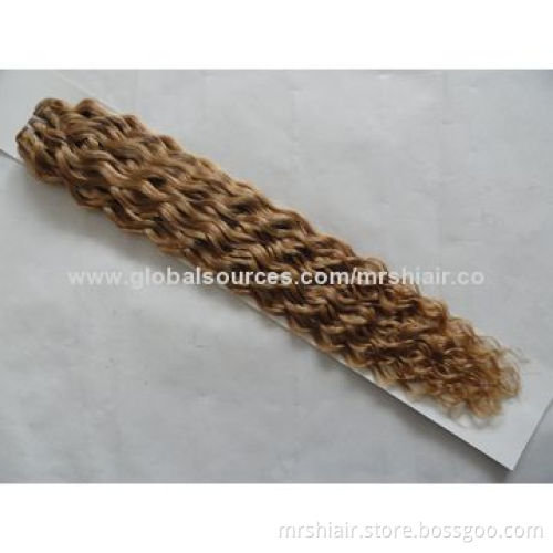 22-inch Color 27# Water Wave Malaysian Remy Hair Weaves